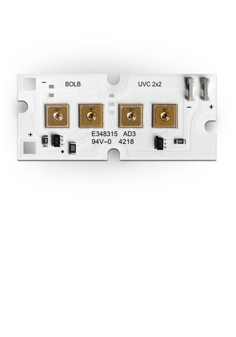 3042019; 2S2P-S6060; 1x4 array; UVC SMD LEC module; 272nm +6/-7nm 3042019; 2S2P-S6060; 1x4 array; UVC SMD LEC module; 272nm +6/-7nm