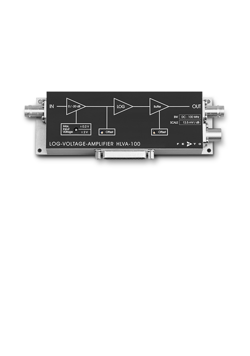 Logarithmic wideband voltage amplifier HLVA-100 Logarithmic wideband voltage amplifier HLVA-100