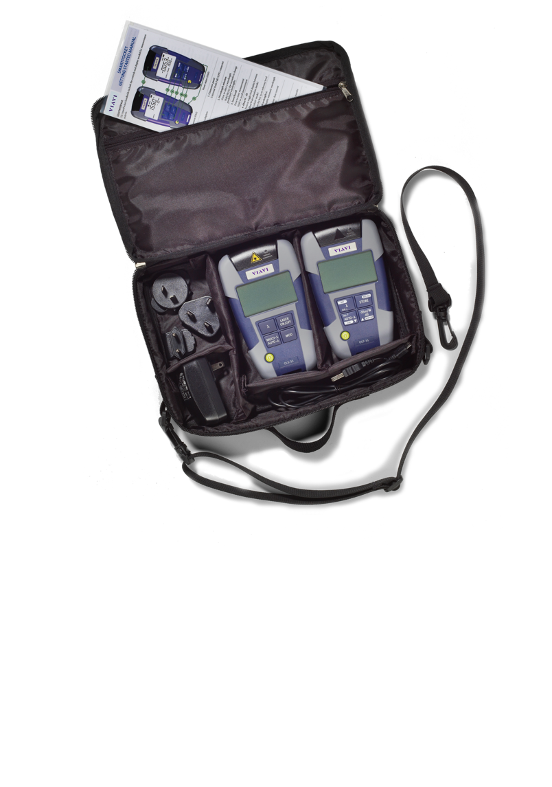 OMK-3x kit with light source, power meter, power supply, and USB cable