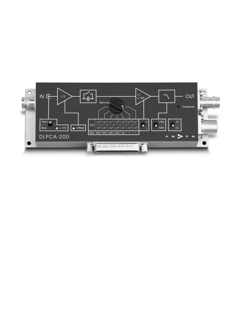 Variable Gain Low Noise Current Amplifier DLPCA-200 Variable Gain Low Noise Current Amplifier DLPCA-200