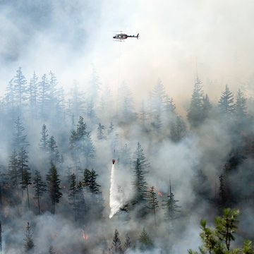 Aerial firefighting for a forest fire Aerial firefighting for a forest fire